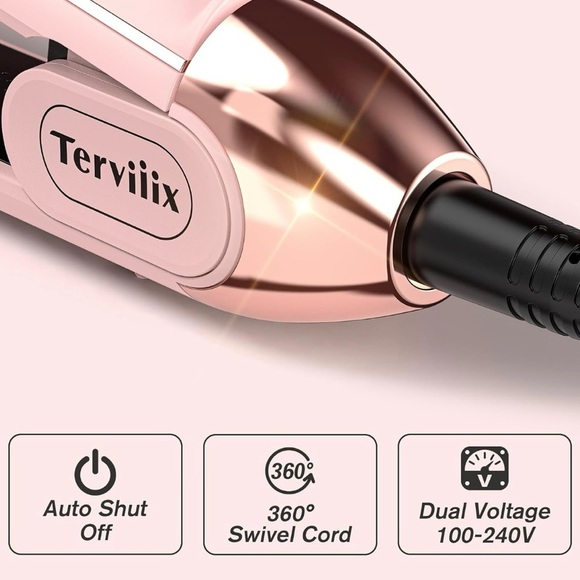 Terviiix 1” Titanium Professional Hair Straightener and Curler 2 in 1, Auto Off - Picture 3 of 10